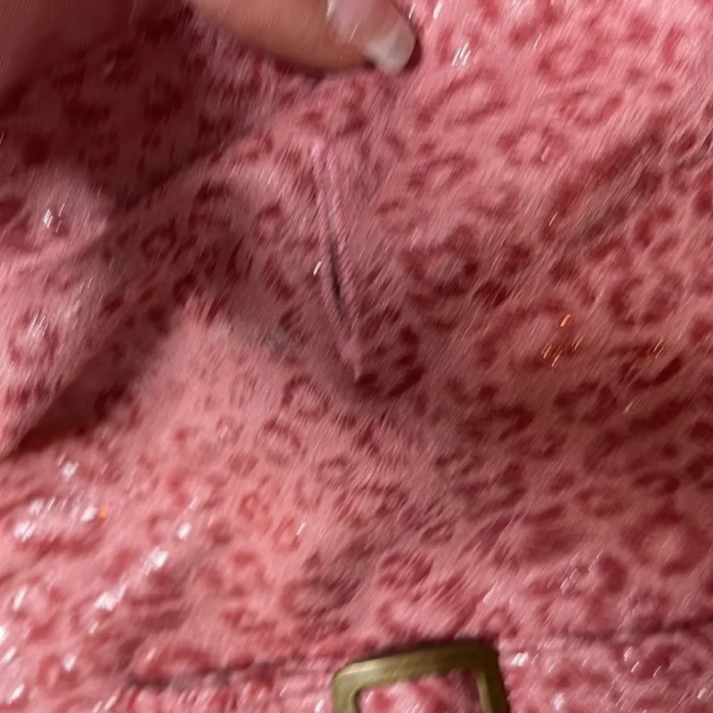 Dicken’s Closet Pink Leopard Print Jacket. No size tag. (See measurements).‎
